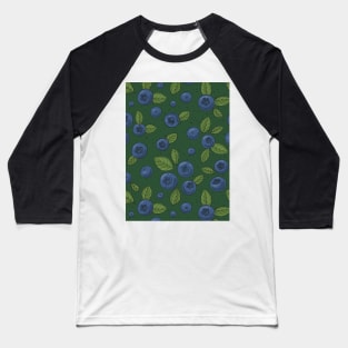 Blueberries on dark green Baseball T-Shirt